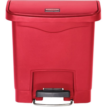 Rubbermaid Commercial 4 gal Rectangular Step-On Can, Red, Plastic; Resin, 9.1 in RCP1883563
